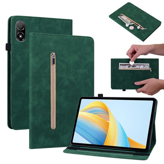 For Honor Pad V8 Pro PU Leather Stand Case Zipper Pocket Card Holder Tablet Cover with Auto Wake / Sleep - Green