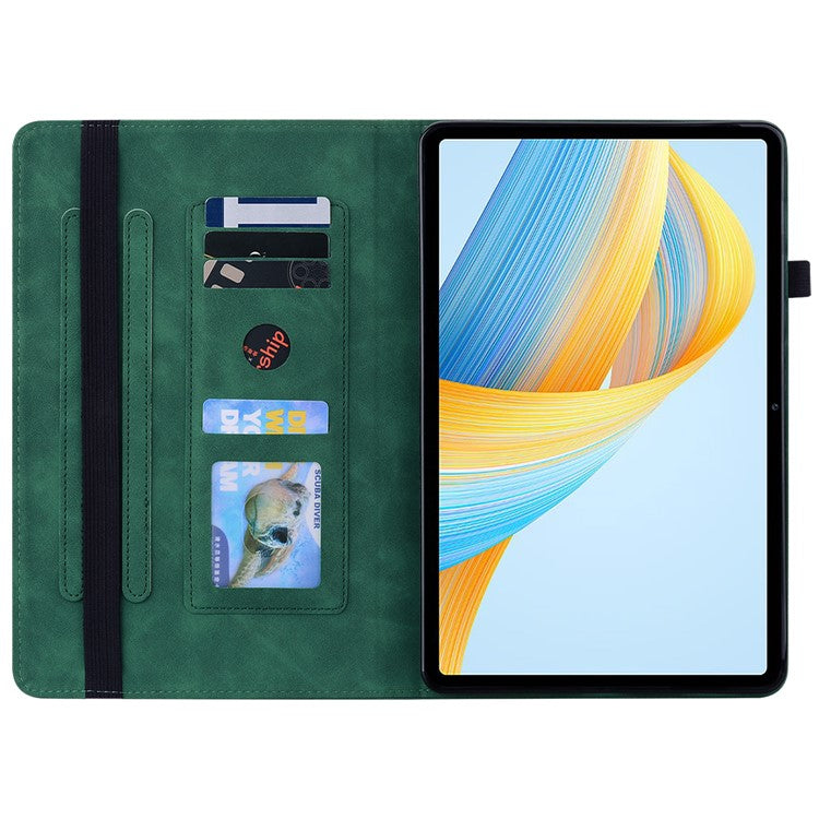 For Honor Pad V8 Pro PU Leather Stand Case Zipper Pocket Card Holder Tablet Cover with Auto Wake / Sleep - Green