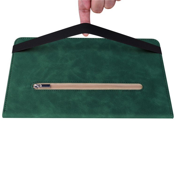 For Honor Pad V8 Pro PU Leather Stand Case Zipper Pocket Card Holder Tablet Cover with Auto Wake / Sleep - Green