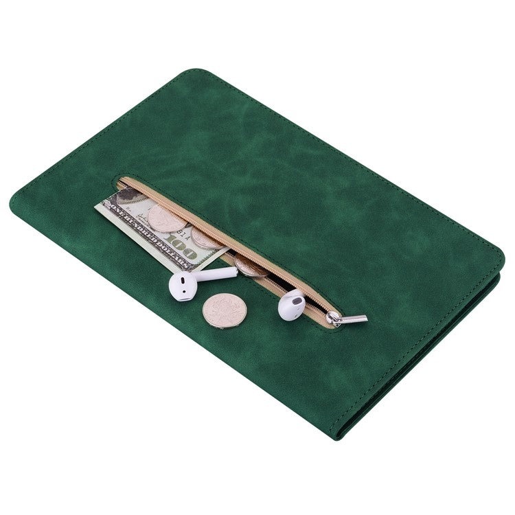 For Honor Pad V8 Pro PU Leather Stand Case Zipper Pocket Card Holder Tablet Cover with Auto Wake / Sleep - Green