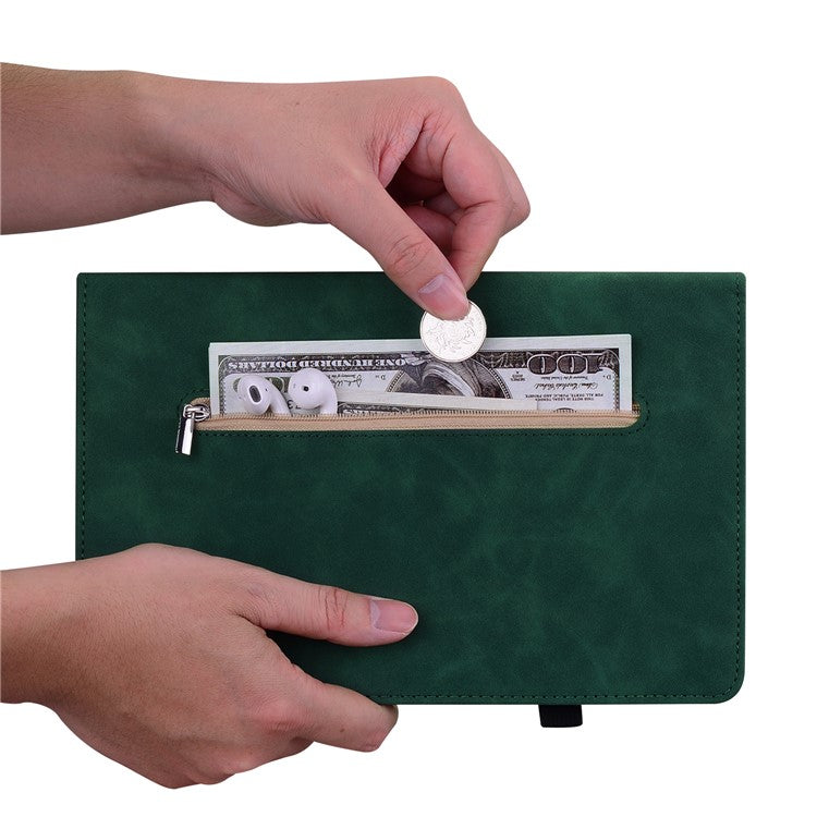 For Honor Pad V8 Pro PU Leather Stand Case Zipper Pocket Card Holder Tablet Cover with Auto Wake / Sleep - Green