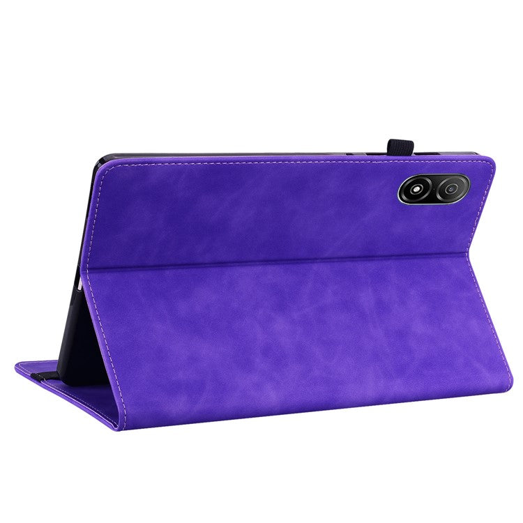 For Honor Pad V8 Pro PU Leather Stand Case Zipper Pocket Card Holder Tablet Cover with Auto Wake / Sleep - Purple