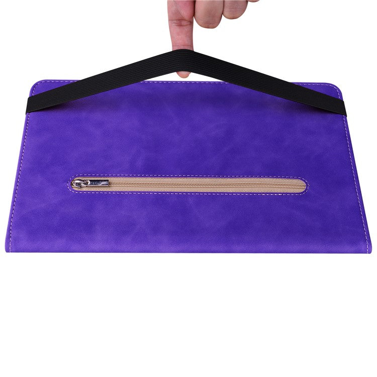 For Honor Pad V8 Pro PU Leather Stand Case Zipper Pocket Card Holder Tablet Cover with Auto Wake / Sleep - Purple