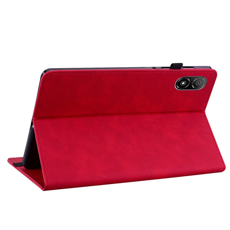 For Honor Pad V8 Pro PU Leather Stand Case Zipper Pocket Card Holder Tablet Cover with Auto Wake / Sleep - Red