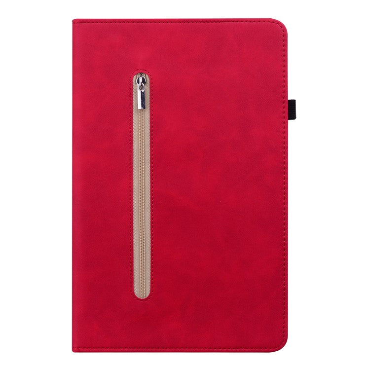 For Honor Pad V8 Pro PU Leather Stand Case Zipper Pocket Card Holder Tablet Cover with Auto Wake / Sleep - Red