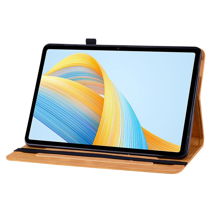 For Honor Pad V8 Pro PU Leather Stand Case Zipper Pocket Card Holder Tablet Cover with Auto Wake / Sleep - Yellow