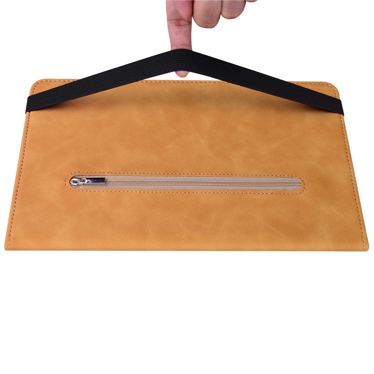 For Honor Pad V8 Pro PU Leather Stand Case Zipper Pocket Card Holder Tablet Cover with Auto Wake / Sleep - Yellow