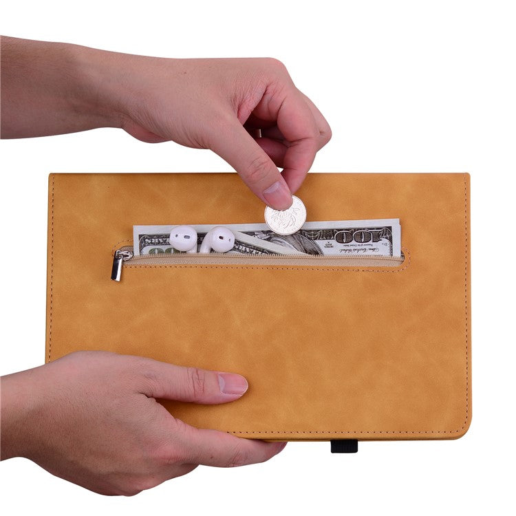 For Honor Pad V8 Pro PU Leather Stand Case Zipper Pocket Card Holder Tablet Cover with Auto Wake / Sleep - Yellow