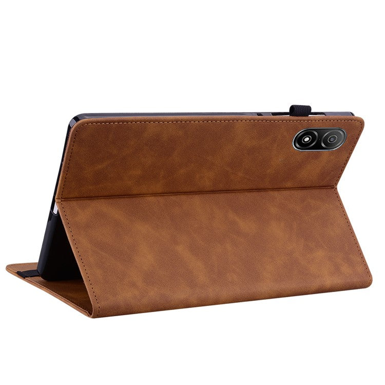 For Honor Pad V8 Pro PU Leather Stand Case Zipper Pocket Card Holder Tablet Cover with Auto Wake / Sleep - Brown