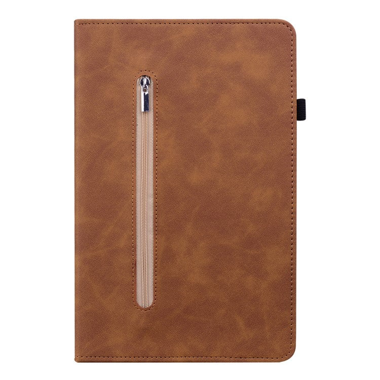 For Honor Pad V8 Pro PU Leather Stand Case Zipper Pocket Card Holder Tablet Cover with Auto Wake / Sleep - Brown