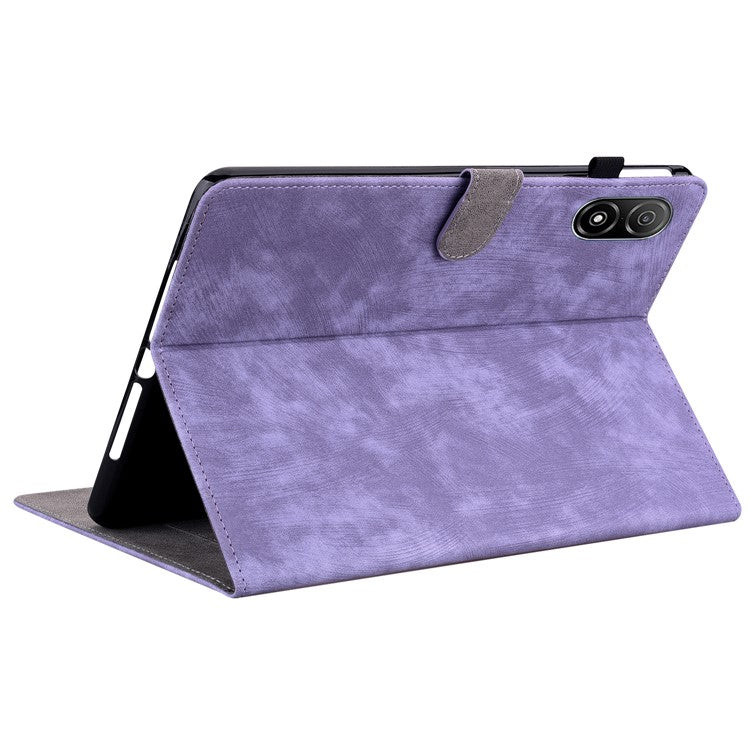 For Honor Pad V8 Pro Tablet Case PU Leather Tiger Pattern Stand Folio Protective Cover with Card Holder - Purple
