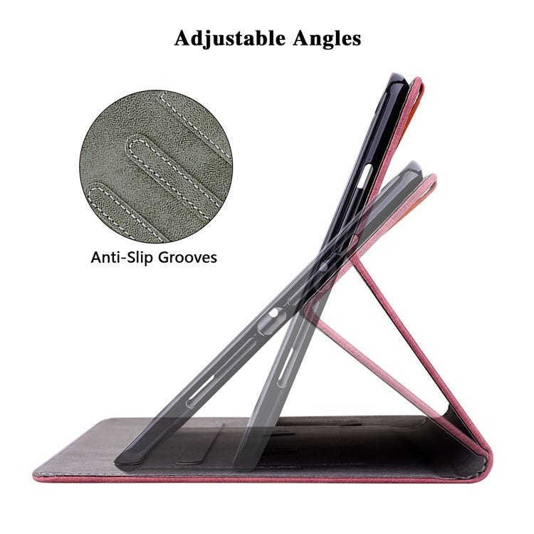 For Honor Pad V8 Pro Tablet Case PU Leather Tiger Pattern Stand Folio Protective Cover with Card Holder - Red