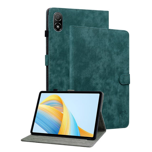 For Honor Pad V8 Pro Tablet Case PU Leather Tiger Pattern Stand Folio Protective Cover with Card Holder - Green
