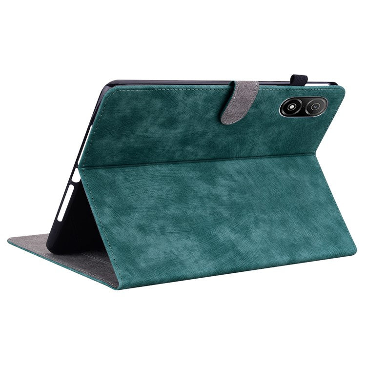 For Honor Pad V8 Pro Tablet Case PU Leather Tiger Pattern Stand Folio Protective Cover with Card Holder - Green