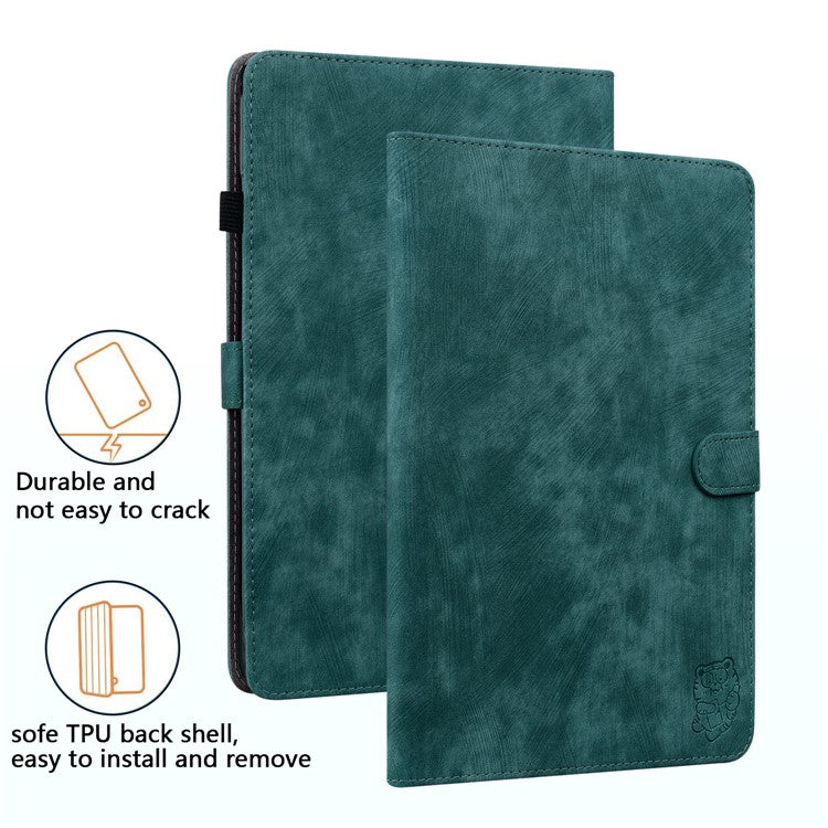 For Honor Pad V8 Pro Tablet Case PU Leather Tiger Pattern Stand Folio Protective Cover with Card Holder - Green