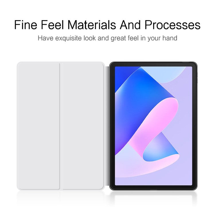 PU Leather Case for Huawei MatePad 11 (2023) Protective Flip Tablet Cover with Stand - White