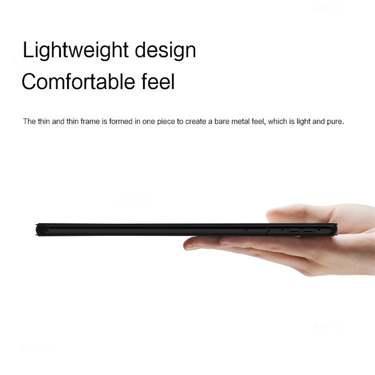 Tablet Case for Huawei MatePad 11 (2023) PU Leather TPU Trifold Stand Cover Protective Tablet Case - Black