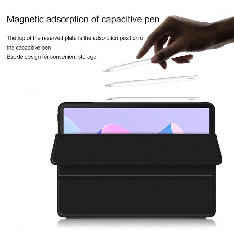 Tablet Case for Huawei MatePad 11 (2023) PU Leather TPU Trifold Stand Cover Protective Tablet Case - Black