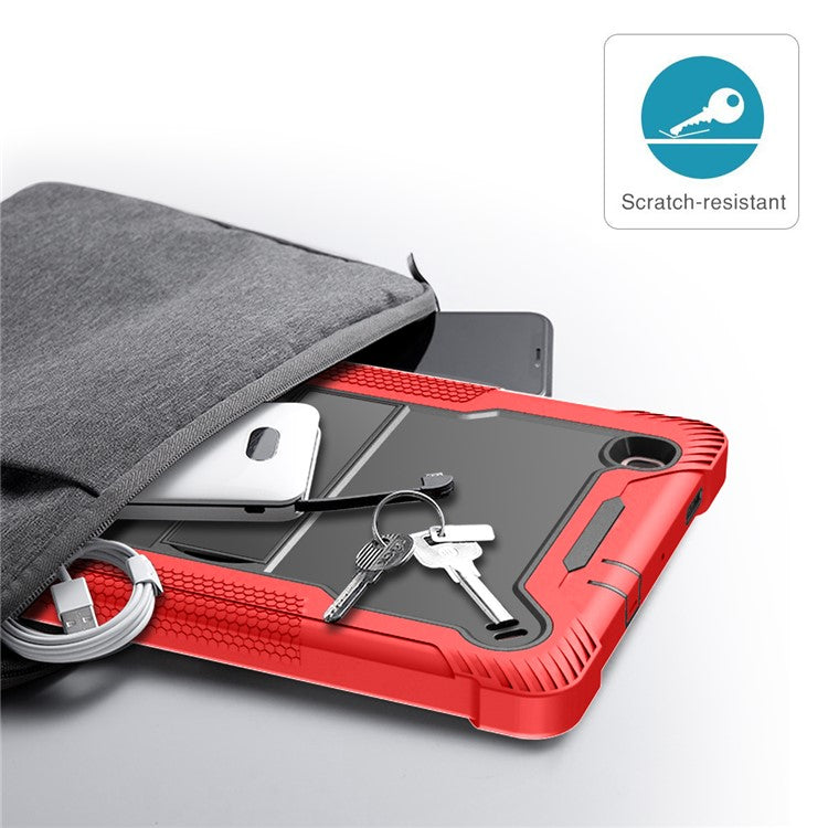 For Samsung Galaxy Tab S6 Lite (2024) / S6 Lite (2022) / S6 Lite (2020) Silicone + PC Tablet Case Kickstand Protection Cover - Red+Black