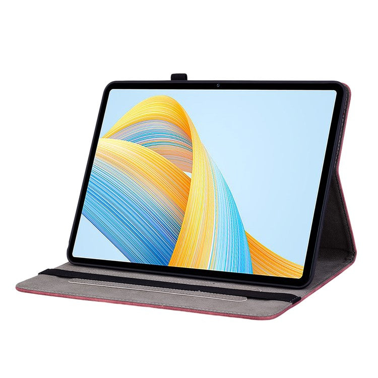 Anti-Scratch Tablet Cover For Honor Pad V8 Pro PU Leather Case Imprinted Design Stand Shell - Red
