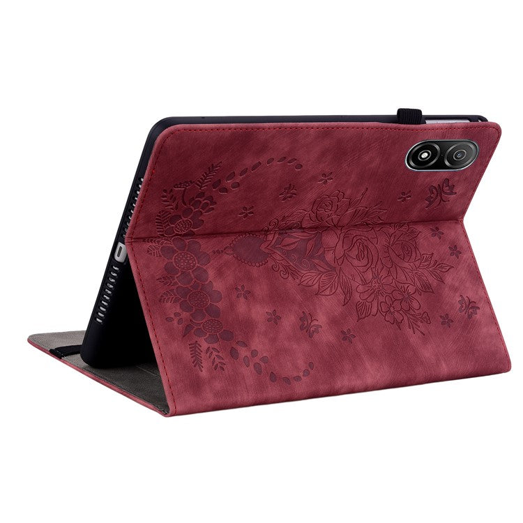 Anti-Scratch Tablet Cover For Honor Pad V8 Pro PU Leather Case Imprinted Design Stand Shell - Red
