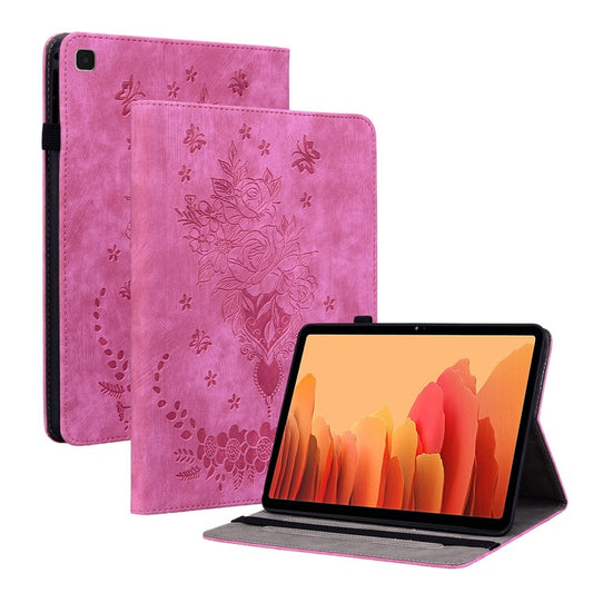 Flip Cover for Samsung Galaxy Tab A7 10.4 (2020) / (2022) Auto Wake / Sleep Imprinted PU Leather Stand Tablet Case - Rose