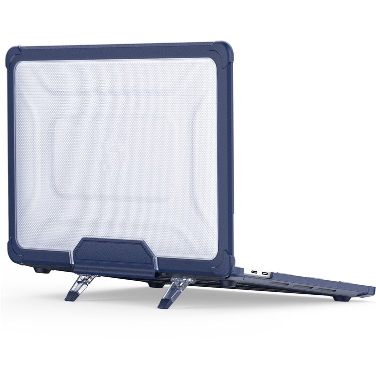 For MacBook Pro 13 inch (2018) / (2020) / (2022) (A2338 M1 / M2 A2289 A2251 A2159 A1989 A1706 A1708) PC+TPU Laptop Case - Navy Blue