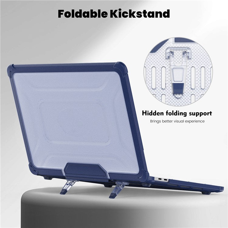 For MacBook Pro 13 inch (2018) / (2020) / (2022) (A2338 M1 / M2 A2289 A2251 A2159 A1989 A1706 A1708) PC+TPU Laptop Case - Navy Blue