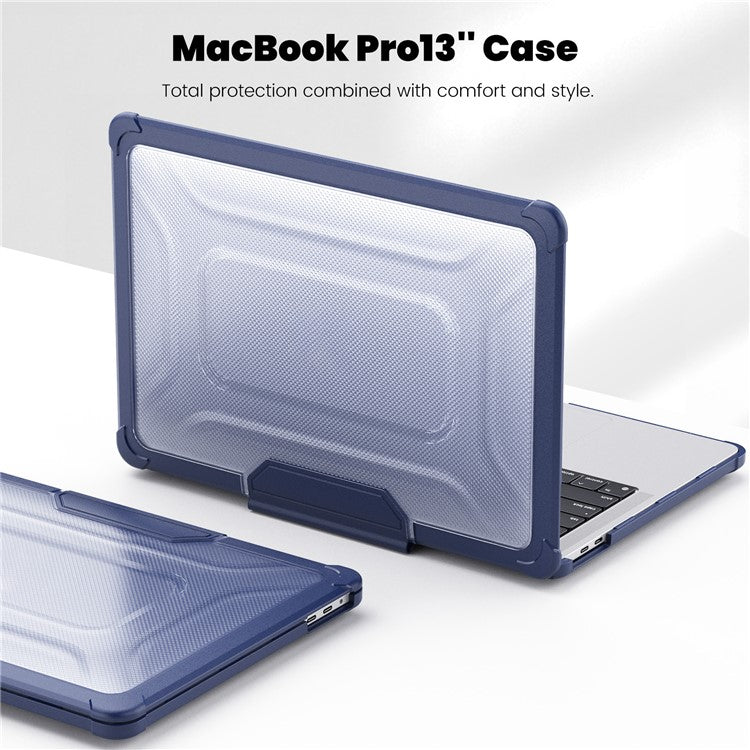 For MacBook Pro 13 inch (2018) / (2020) / (2022) (A2338 M1 / M2 A2289 A2251 A2159 A1989 A1706 A1708) PC+TPU Laptop Case - Navy Blue
