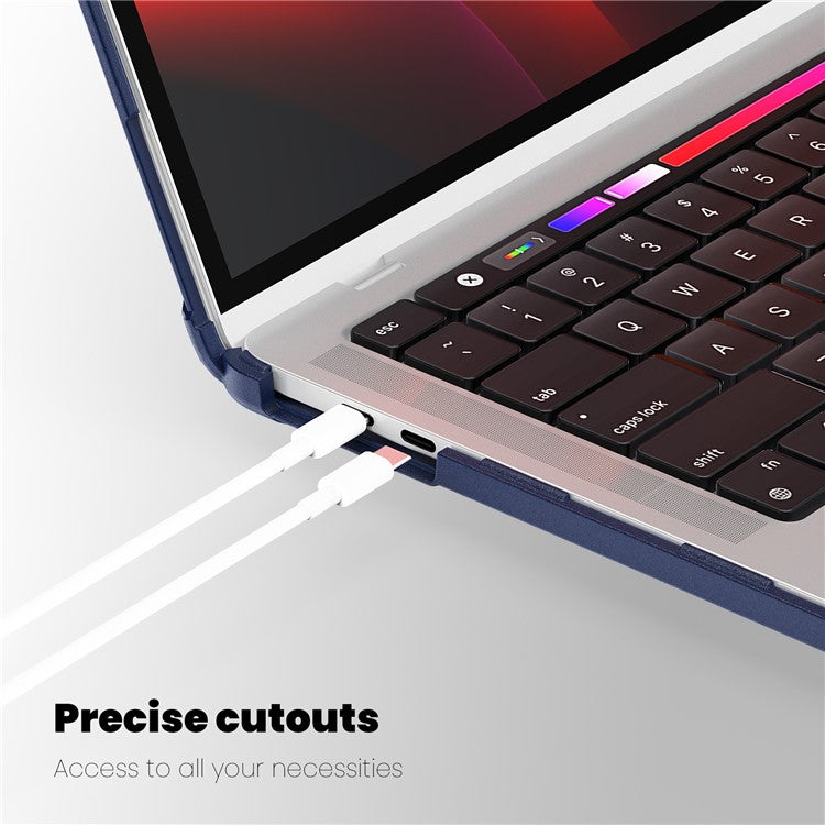For MacBook Pro 13 inch (2018) / (2020) / (2022) (A2338 M1 / M2 A2289 A2251 A2159 A1989 A1706 A1708) PC+TPU Laptop Case - Navy Blue