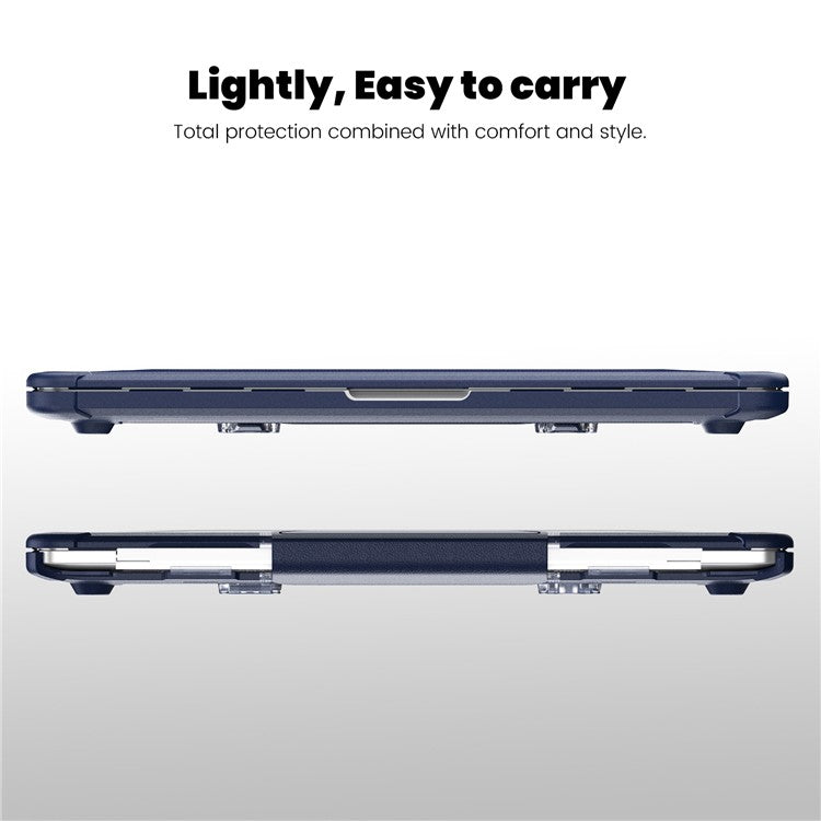 For MacBook Pro 13 inch (2018) / (2020) / (2022) (A2338 M1 / M2 A2289 A2251 A2159 A1989 A1706 A1708) PC+TPU Laptop Case - Navy Blue