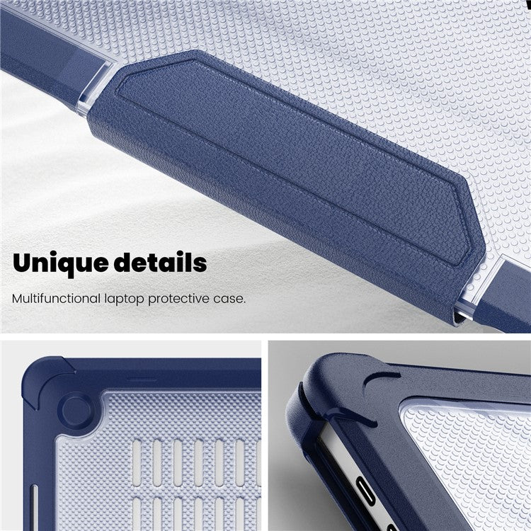 For MacBook Pro 13 inch (2018) / (2020) / (2022) (A2338 M1 / M2 A2289 A2251 A2159 A1989 A1706 A1708) PC+TPU Laptop Case - Navy Blue
