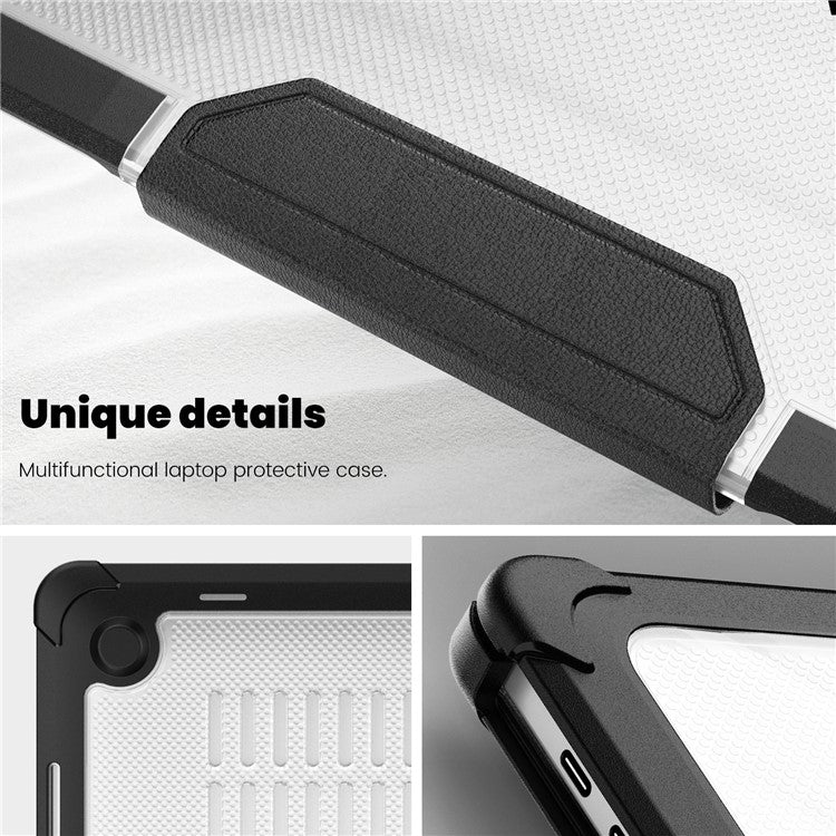 For MacBook Pro 13 inch (2018) / (2020) / (2022) (A2338 M1 / M2 A2289 A2251 A2159 A1989 A1706 A1708) PC+TPU Laptop Case - Black