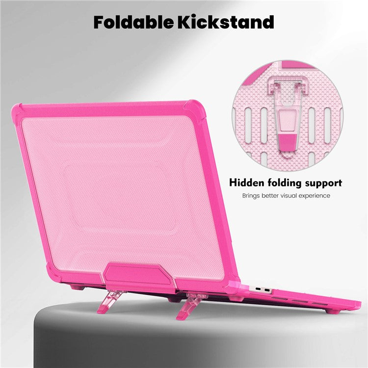 For MacBook Pro 13 inch (2018) / (2020) / (2022) (A2338 M1 / M2 A2289 A2251 A2159 A1989 A1706 A1708) PC+TPU Laptop Case - Rose