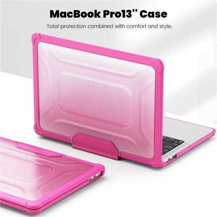 For MacBook Pro 13 inch (2018) / (2020) / (2022) (A2338 M1 / M2 A2289 A2251 A2159 A1989 A1706 A1708) PC+TPU Laptop Case - Rose