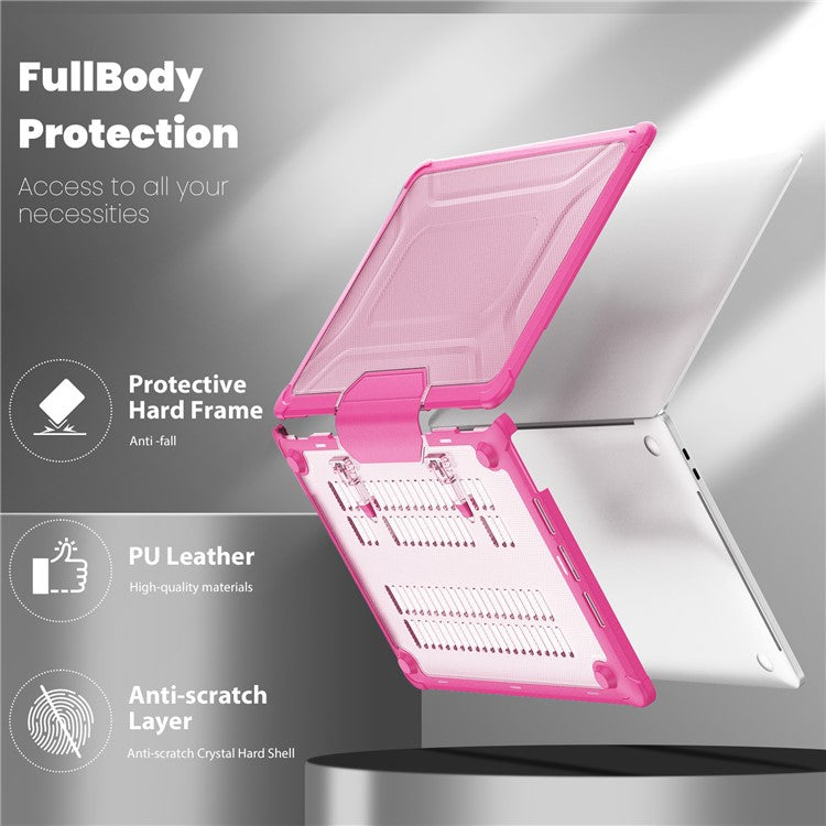 For MacBook Pro 13 inch (2018) / (2020) / (2022) (A2338 M1 / M2 A2289 A2251 A2159 A1989 A1706 A1708) PC+TPU Laptop Case - Rose