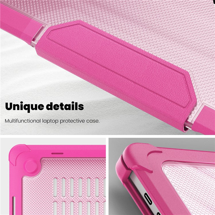 For MacBook Pro 13 inch (2018) / (2020) / (2022) (A2338 M1 / M2 A2289 A2251 A2159 A1989 A1706 A1708) PC+TPU Laptop Case - Rose