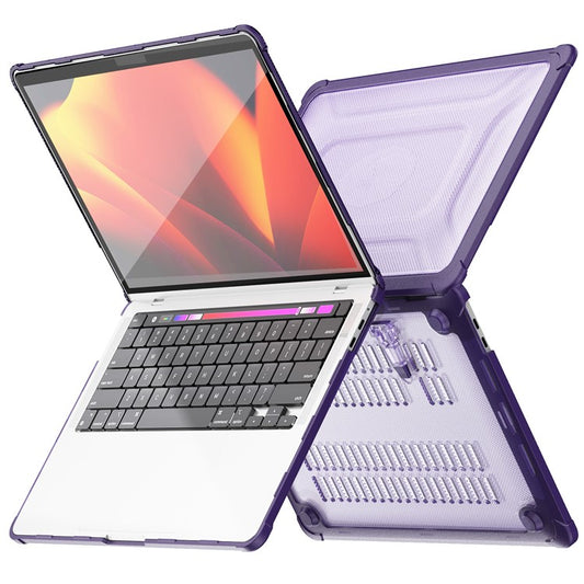 For MacBook Pro 13 inch (2018) / (2020) / (2022) (A2338 M1 / M2 A2289 A2251 A2159 A1989 A1706 A1708) PC+TPU Laptop Case - Purple