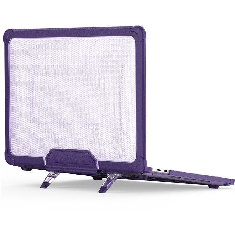 For MacBook Pro 13 inch (2018) / (2020) / (2022) (A2338 M1 / M2 A2289 A2251 A2159 A1989 A1706 A1708) PC+TPU Laptop Case - Purple