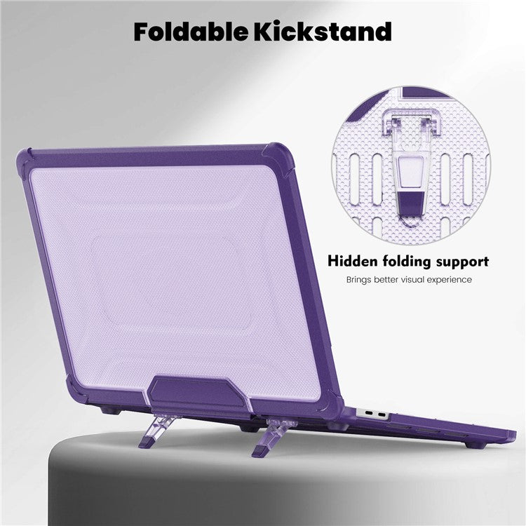For MacBook Pro 13 inch (2018) / (2020) / (2022) (A2338 M1 / M2 A2289 A2251 A2159 A1989 A1706 A1708) PC+TPU Laptop Case - Purple