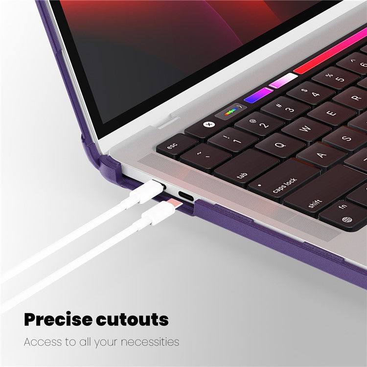 For MacBook Pro 13 inch (2018) / (2020) / (2022) (A2338 M1 / M2 A2289 A2251 A2159 A1989 A1706 A1708) PC+TPU Laptop Case - Purple