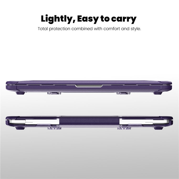 For MacBook Pro 13 inch (2018) / (2020) / (2022) (A2338 M1 / M2 A2289 A2251 A2159 A1989 A1706 A1708) PC+TPU Laptop Case - Purple