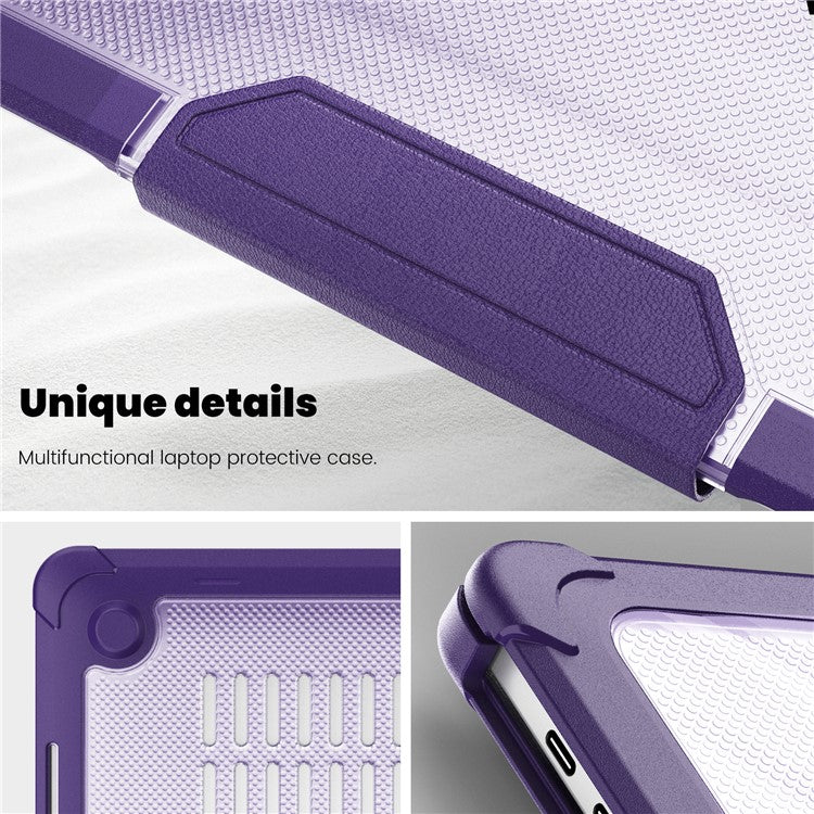 For MacBook Pro 13 inch (2018) / (2020) / (2022) (A2338 M1 / M2 A2289 A2251 A2159 A1989 A1706 A1708) PC+TPU Laptop Case - Purple