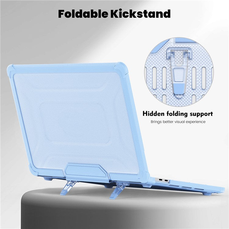 For MacBook Pro 13 inch (2018) / (2020) / (2022) (A2338 M1 / M2 A2289 A2251 A2159 A1989 A1706 A1708) PC+TPU Laptop Case - Baby Blue