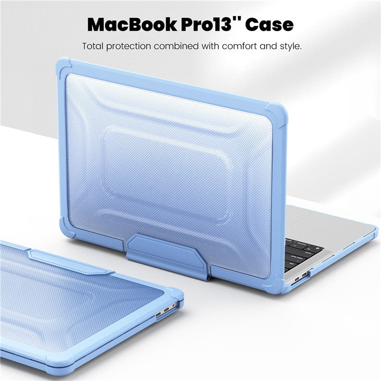 For MacBook Pro 13 inch (2018) / (2020) / (2022) (A2338 M1 / M2 A2289 A2251 A2159 A1989 A1706 A1708) PC+TPU Laptop Case - Baby Blue