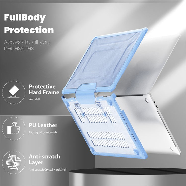 For MacBook Pro 13 inch (2018) / (2020) / (2022) (A2338 M1 / M2 A2289 A2251 A2159 A1989 A1706 A1708) PC+TPU Laptop Case - Baby Blue