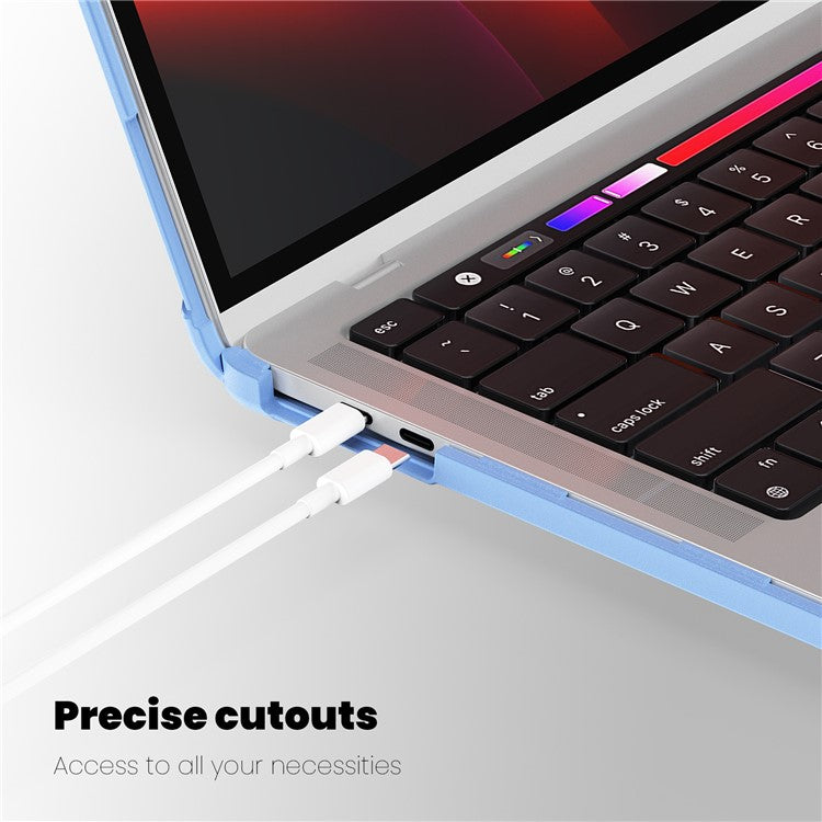 For MacBook Pro 13 inch (2018) / (2020) / (2022) (A2338 M1 / M2 A2289 A2251 A2159 A1989 A1706 A1708) PC+TPU Laptop Case - Baby Blue