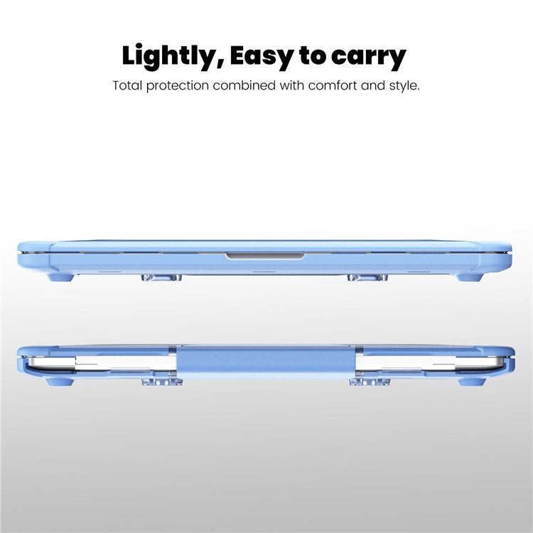 For MacBook Pro 13 inch (2018) / (2020) / (2022) (A2338 M1 / M2 A2289 A2251 A2159 A1989 A1706 A1708) PC+TPU Laptop Case - Baby Blue