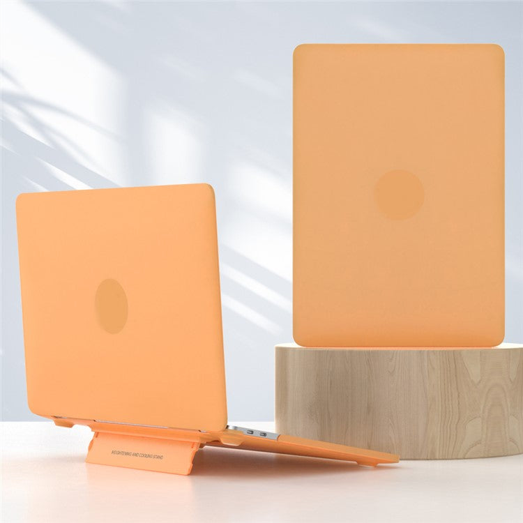 For MacBook Air 13 inch (2018) A1932 / (2020) / (2021) A2179 A2337 Laptop PC Protective Case Heat Dissipation Kickstand Cover - Yellow