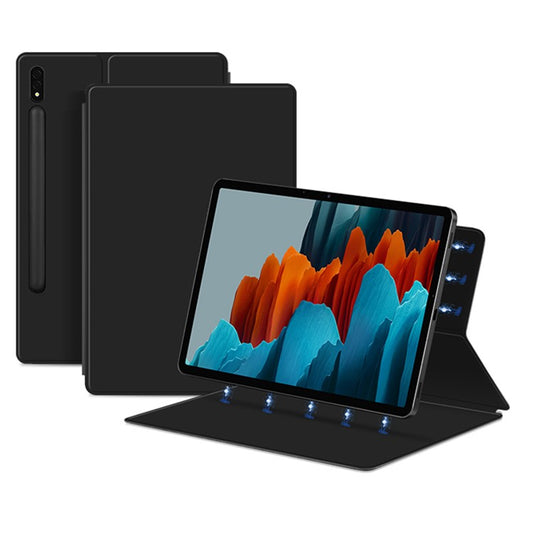 For Samsung Galaxy Tab S7 PU Leather Magnetic Tablet Case Stand Auto Sleep / Wake Cover - Black
